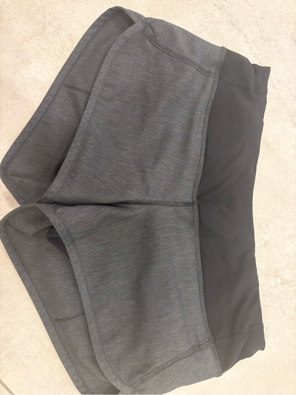 Lululemon Gray Herringbone Run Speed Shorts w/ Built-in Liner